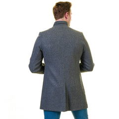 Men's European Grey Wool Coat Jacket Tailor fit Fine Luxury Quality Work and Casual