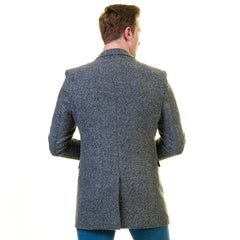 Men's European Grey Wool Coat Jacket Tailor fit Fine Luxury Quality Work and Casual