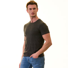 Smoke Gray European Made & Designed Premium Quality T-Shirt - Crew Neck Short Sleeve T-Shirts