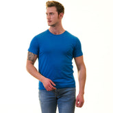 Blue European Made & Designed Premium Quality T-Shirt - Crew Neck Short Sleeve T-Shirts