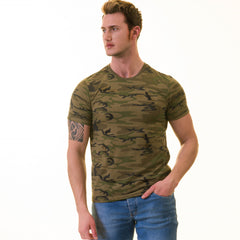Army Camouflage European Made & Designed Premium Quality T-Shirt - Crew Neck Short Sleeve T-Shirts