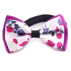 Men's Purple Roses Silk Pre-Tied Bow Tie - Amedeo Exclusive