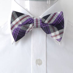 Men's Purple & Black Silk Pre-Tied Bow Tie - Amedeo Exclusive