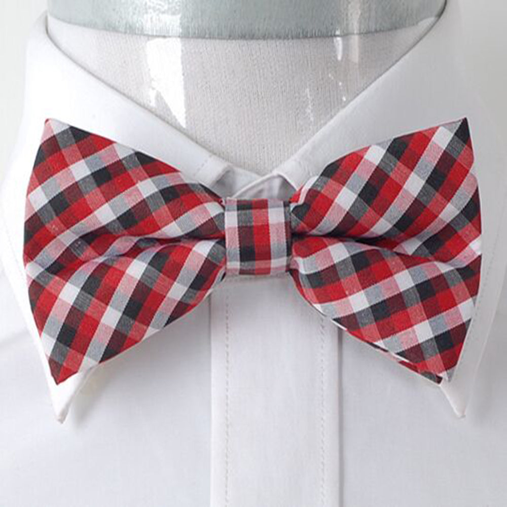 Men's Red White & Black 2 Silk Pre-Tied Bow Tie - Amedeo Exclusive