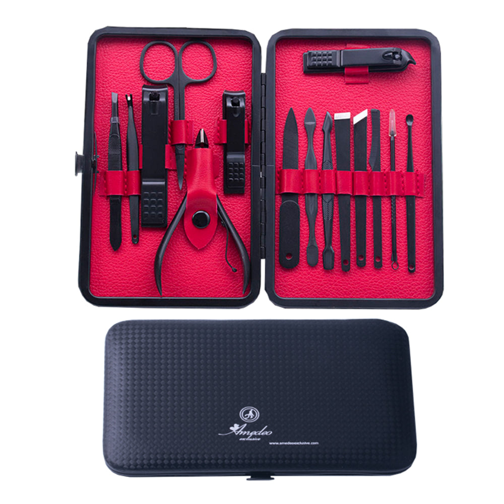 Unisex 15 Piece Stainless Steel Manicure & pedicure sets - Amedeo Exclusive