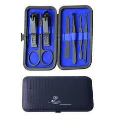 Unisex Stainless Steel 7 Piece Sets Dark Blue Manicure & Pedicure Set - Amedeo Exclusive