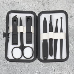 Black Gun Metal Chrome with Black Matte Case with White Leather-7Pieces