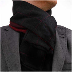 Unisex Soft Fashion Black Dress Scarves Made of Silk Blend - Amedeo Exclusive