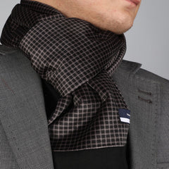 Unisex White & Black Soft Fashion Dress Scarves for Winter Made of Silk Blend - Amedeo Exclusive