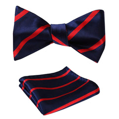 Mens Check Silk Self tie Bow Tie with Pocket Squares Set - Amedeo Exclusive