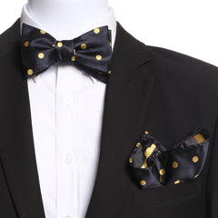 Men's Silk Polka Dots Self Bow Tie - Amedeo Exclusive