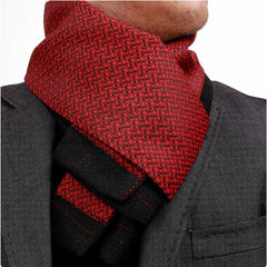 Unisex Red Black Desgin Soft Fashion Dress Scarves for Winter Made of Silk Blend - Amedeo Exclusive