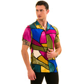 Green Purple Mustard European Made & Designed Hawaiian Summer Shirts For Men