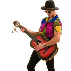 Green Purple Mustard European Made & Designed Hawaiian Summer Shirts For Men