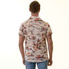 Colorful Palm Trees European Made & Designed Hawaiian Summer Shirts For Men