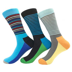 Comfortable happy colorful cotton dress socks men's women's 3 PK - Amedeo Exclusive