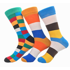 Men's Stripe 3pk Assorted Bundle Colorful Socks - Amedeo Exclusive