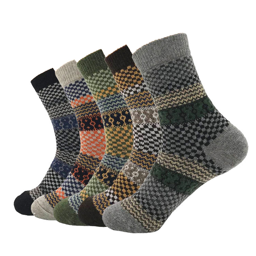 Men's Plain Five Color 5pk Assorted Bundle Soft Elastic Colorful Socks - Amedeo Exclusive