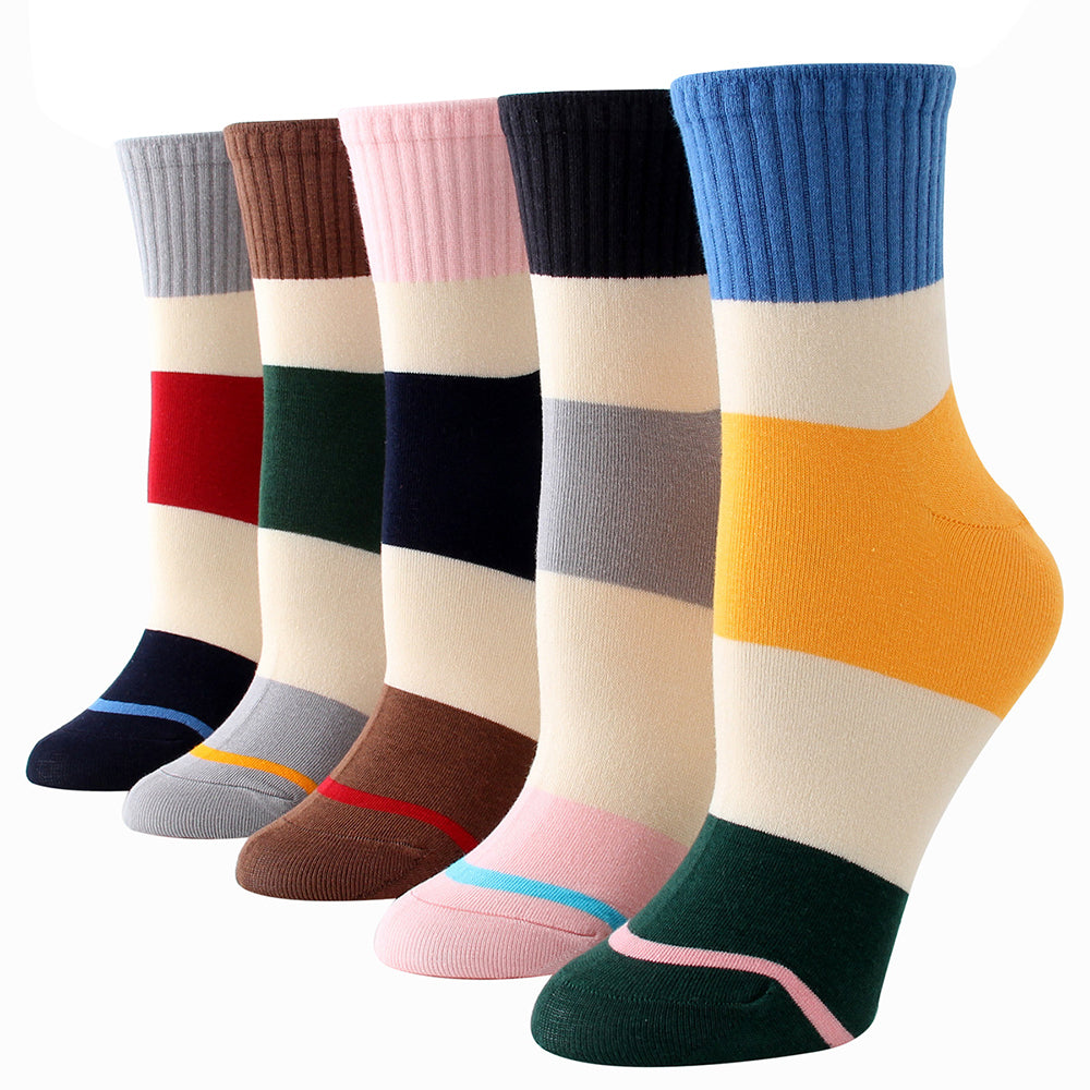Men's Plain Five Color 5pk Assorted Bundle Soft Elastic Colorful Socks - Amedeo Exclusive