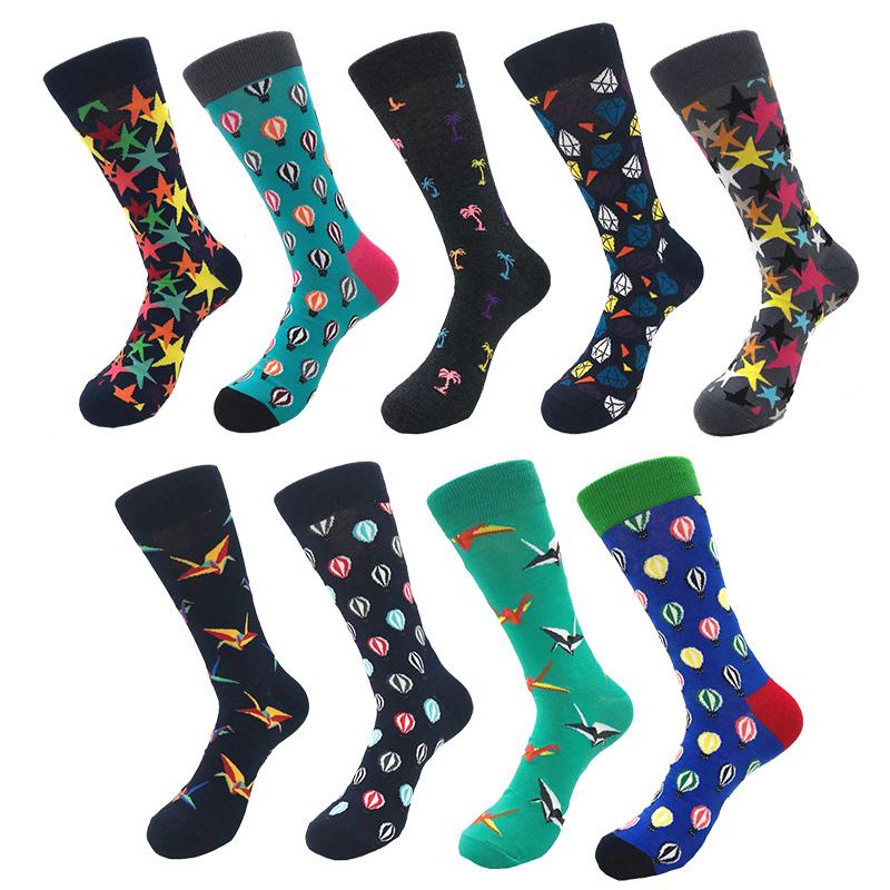 Amedoe Men's Colorful Star Diamond Baloon Art Desgin 10 Pack Assorted Bundle Socks - Amedeo Exclusive