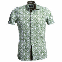 Mens Short Sleeve Button up Shirts - Tailored Slim Fit Cotton Dress Shirts