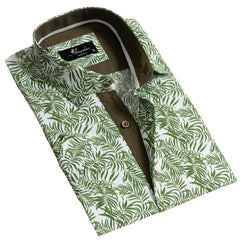 Mens Short Sleeve Button up Shirts - Tailored Slim Fit Cotton Dress Shirts