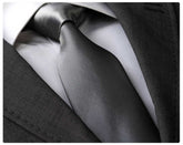 Men's Fashion Dark Grey Silk Neck Tie With Gift Box - Amedeo Exclusive