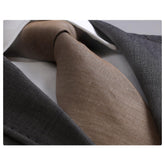 Men's jacquard Brown & White Premium Neck Tie With Gift Box - Amedeo Exclusive