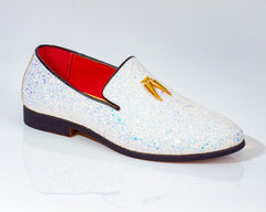 Premium White With Blue Loafers for men designer slip on casual / dress shoes – Luxury Leather - Amedeo Exclusive