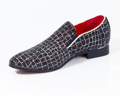 Premium Black And White Check Loafers for men designer slip on casual / dress shoes – Luxury Leather - Amedeo Exclusive