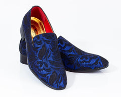 Premium Black And Blue Loafers for men designer slip on casual / dress shoes – Luxury Leather - Amedeo Exclusive