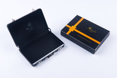 Metal Mens pocket sized Black Business Card Holder / Card Case / Visiting Card Case - Amedeo Exclusive