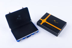 Metal Mens pocket sized Blue Business Card Holder / Card Case / Visiting Card Case - Amedeo Exclusive