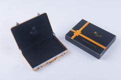 Metal Mens pocket sized Tan Business Card Holder / Card Case / Visiting Card Case - Amedeo Exclusive