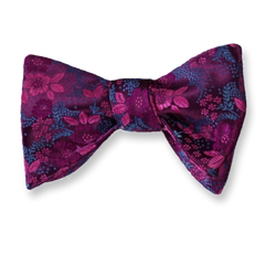 Pink Floral Mens Silk Self tie Bow Tie with Pocket Squares Set - Amedeo Exclusive