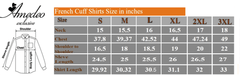 Blue Lines Mens Slim Fit French Cuff Dress Shirts with Cufflink Holes - Casual and Formal - Amedeo Exclusive