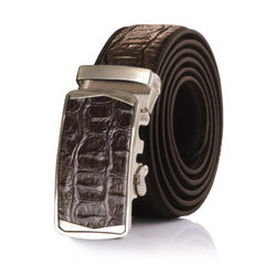 Amedeo Exclusive Men Crocodile Brown Leather Belt - Amedeo Exclusive