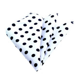 White Black Polka Dots Mens Pocket Square - Premium Silk Handkerchiefs for Suits