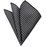 Pocket Grey White Squares Hanky Handkerchief-Amedeo Exclusive - Amedeo Exclusive