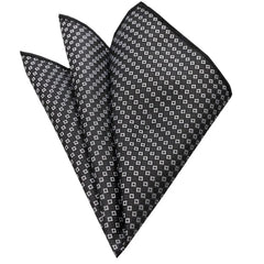 Pocket Grey White Squares Hanky Handkerchief-Amedeo Exclusive - Amedeo Exclusive