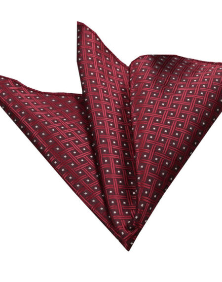Men's Red Check Pocket Square Hanky Handkerchief - Amedeo Exclusive