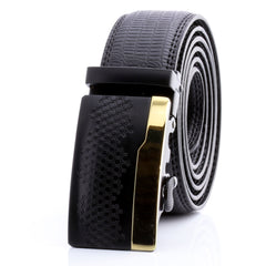 Amedeo Exclusive Gold & Black Automatic Ratchet Belt – No Holes, Micro-Adjust Perfect Fi