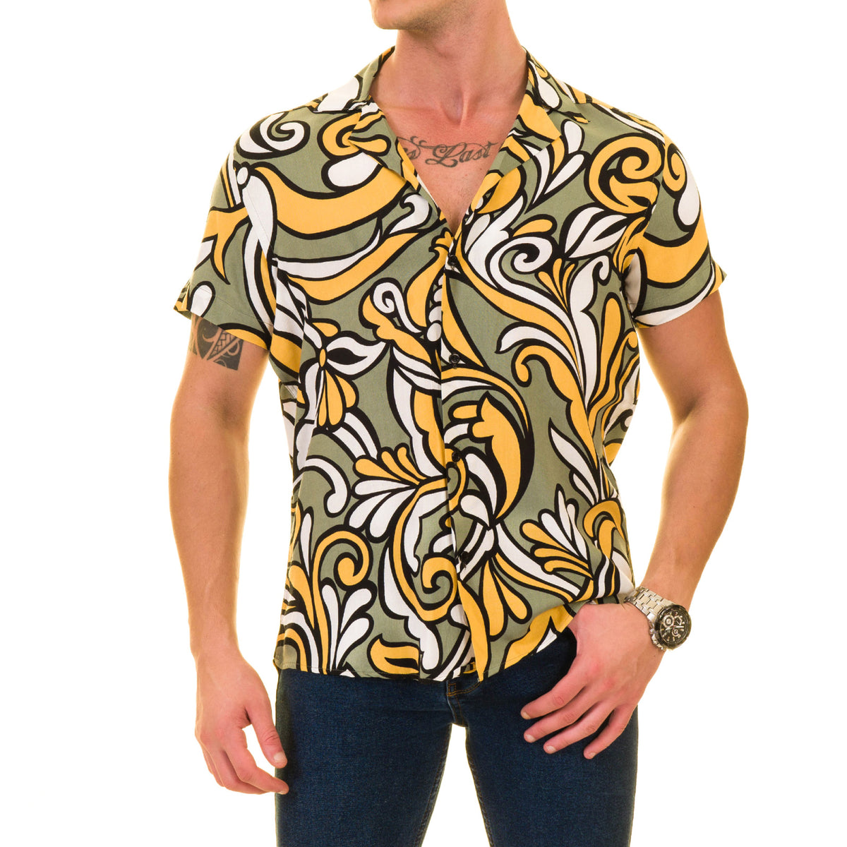 Multi Color European Made & Designed Hawaiian Summer Shirts For Men