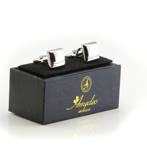 Pure Silver Mens Stainless Steel Squares Cufflinks for Shirt with Box - Hand Crafted Perfect Gift