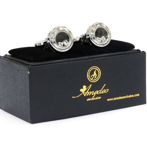 Mens Stainless Steel Functional Dice Cufflinks for Shirt with Box - Hand Crafted Perfect Gift