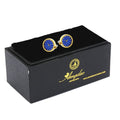 Functioning Clocks Mens Stainless Steel Round Cufflinks for Shirt with Box - Hand Crafted Perfect