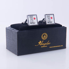Best Dad Mens Stainless Steel Square Cufflinks for Shirt with Box - Hand Crafted Perfect Gift