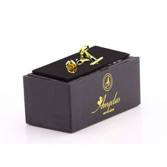 Gold Mens Stainless Steel Rose Cufflinks for Shirt with Box - Hand Crafted Perfect Gift