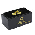 Gold Mens Stainless Steel Rectangle with Zirconia's Cufflinks for Shirt with Box - Hand Crafted