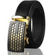 Amedeo Exclusive Men's Black Belt Black Gold Buckle Standard Leather - Amedeo Exclusive
